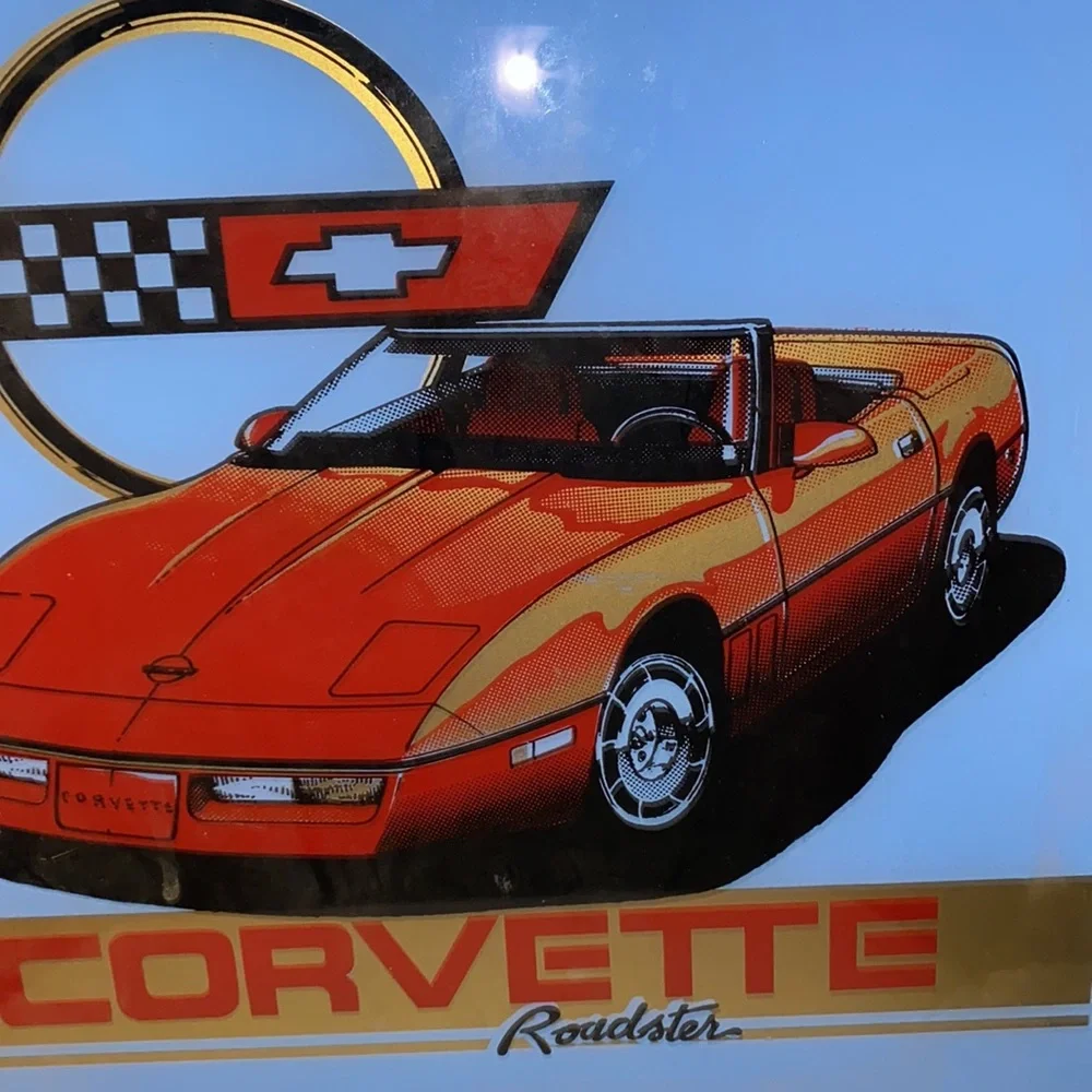 Corvette Roadster Glass Wall Decor